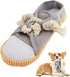 vocheer Dog Chew Toy | Durable Teething Shoe Interactive Squeaky Puppy Toy, Small Medium Breeds, Machine Washable (Grey)