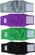 Teamoy Male Dog Belly Bands Washable 4-Pack, Reusable Dog Diapers Wraps for Incontinence