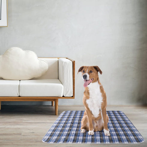 KOOLTAIL Washable Pee Pads for Dogs - Waterproof & Non-Slip Plaid Puppy Potty Training Pads, Reusable Whelping Pads