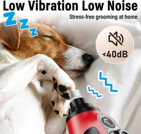 6-Speed 50% 2 Trimmers Casfuy Smart Dog Nail Grinder - More Power Pet Nail Grinder with LED Lights Quiet Rechargeable