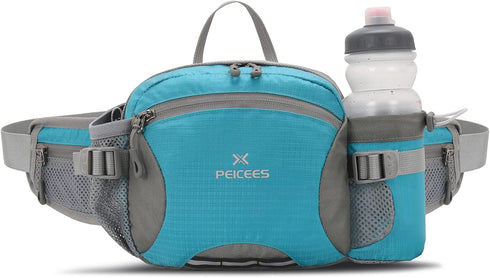 Peicees Large Hiking Fanny Pack Waist Bag for Men Women Water Resistant with Bottle Holder (Bottle Not Included)