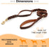 Guiding Star 6ft Double Handle Leather Dog Leash, Heavy Duty Braided for Small Medium & Large Dogs, Brown
