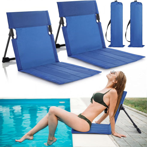 1 Karenhi Pcs Foldable Poolside Chairs Portable Beach Chair Folding Poolside Chairs for Edge of Pool for Adults