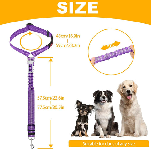 Frskcssd 2-Pack 3-in-1 Dog Car Seat Belt, Headrest-Mounted Dog Seatbelt for Car, Adjustable Nylon Pet Safety Leash