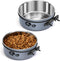 Dog Crate Water Bowl - 2PCS No Spill Hanging Bowls, Detachable Pet Food Water Bowl with Clamp Holder