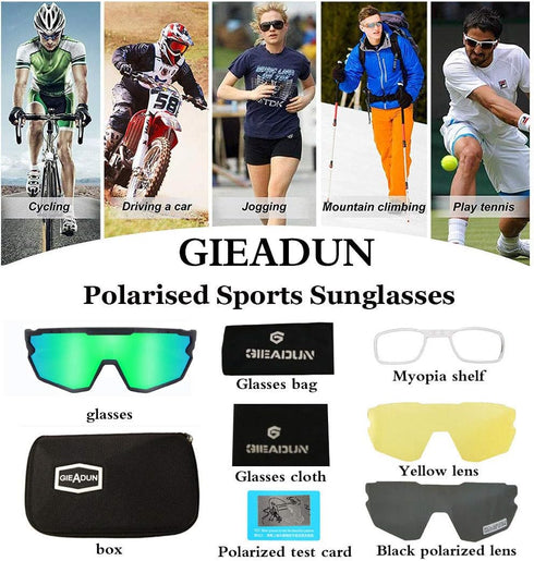 Polarized Sports Sunglasses for Adults and Youth - Cycling, Baseball, Fishing, Ski, Golf