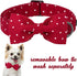 Unique Style Paws Cotton Dog Collar with Bow, Red White Round Dot for Small Medium Large Boys Girls
