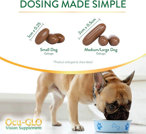 Ocu-GLO Vision Supplement for Small Dogs by Animal Necessity, Lutein, Omega-3, Antioxidants for Eye Health, 45ct