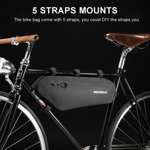 ROCKBROS Waterproof Bike Frame Bag, Triangle Bag for Large Size Road Bike Pouch Storage Cycling Accessories