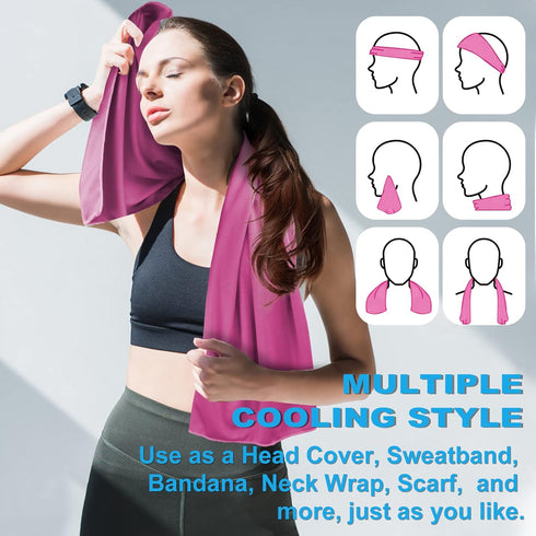 Ice & Sweat Towels, 43.3" x 15.7" - Cooling Neck Wraps for Quick Cool Down in Summer Heat for Gym, Running, Golf, Yoga