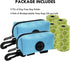 (2 Pack) 80 Dog Poop Bag Holder for Leash Attachment with Bags- Waterproof Dispenser with Carabiner, Hands-Free Design