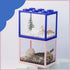 Small Sea Monkey Tank, Stackable Mini Betta Fish Tank Kit with Gravel, Moss Ball, 0.27 Gallon