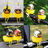 wonuu Rubber Duck Toy Car Ornaments, Yellow Duck Dashboard Decorations with Squeeze Duck Bicycle Horns and Propeller