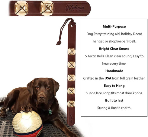 Hanging Door Bells Handmade Sleigh Bells & Dog Training Bells for Potty Training, Holiday Dcor, and Multi-Purpose Door