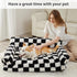 BFPETHOME Cat & Dog Couch Bed, Cute Checkered Pet Sofa for Small Pets, Non-Slip Bottom, Washable Cover (Black&White)