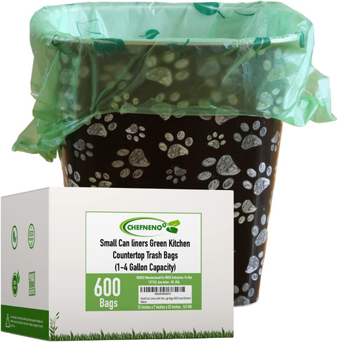 (600 Hammer T-shirt Biodegradable Green Plastic Bag ct.) Small Can Liners Thank You Grocery Shooping Size Doggy Poop