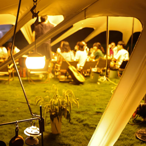 LED Camping Lantern with 4 Light Modes - Rechargeable, Waterproof Tent Light with Hanging Hook for Hiking