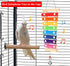 HZAKXIN Large Parrot Suspensible Xylophone Toy, Multicolored Natural Wooden Bird Chewing Toys with Grinding Stone