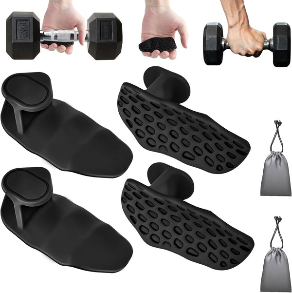 Yaoerlingjiu 4-PCS Rypt Grip for Weight Lifting Deadlift Rows-Rubber Anti-Slip Ergonomic Lifting Gloves