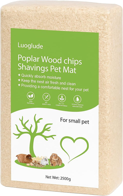 Luoglude 88oz Natural Aspen Wood Pet Bedding Low Dust, Odor Control & Ultra