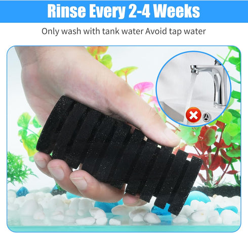2 40Gal AQUANEAT Aquarium Air Powered Sponge Filter with Ceramic Media Balls, for Betta Fry Shrimp Fish Tank