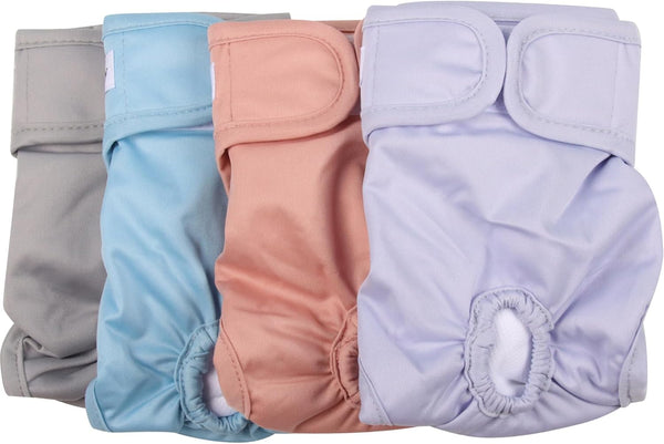 Vecomfy Reusable Female Dog Diapers for Large Dogs,(4 Pack) Easy Absorbent Medium