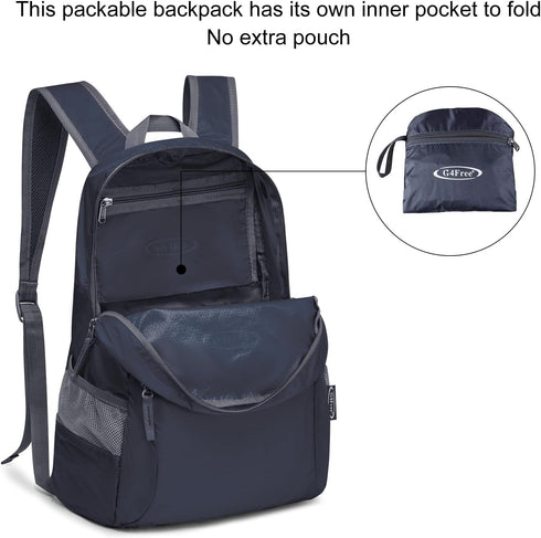 G4Free 20L Lightweight Packable Backpack, Travel Hiking Daypack, Foldable for Men and Women