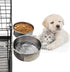 Hamiledyi 2 Pcs Dog Crate Bowl, Stainless Steel Durable Spill-Proof Hanging Water/Food Bowls for Medium Dogs