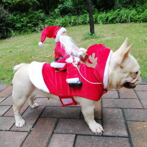 BWOGUE Santa Dog Costume, Christmas Pet Clothes for Small Medium Large Dogs, Party Dressing Up Outfit