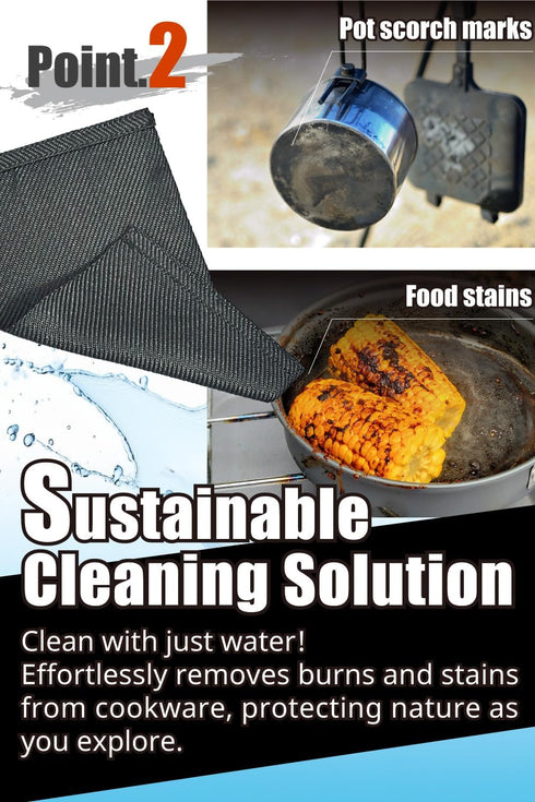 Ultralight 1/2oz 316L Stainless Steel Scrubber Cloth, Heat Resistant 1200? Quick-Drying & Sterilization for Camp Hiking