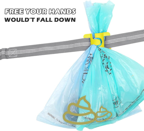 Dog Poop Bags Holder for Leash - Hands-Free Pet Waste Bags Carrier for Walking Accessories, Trash Can Ready