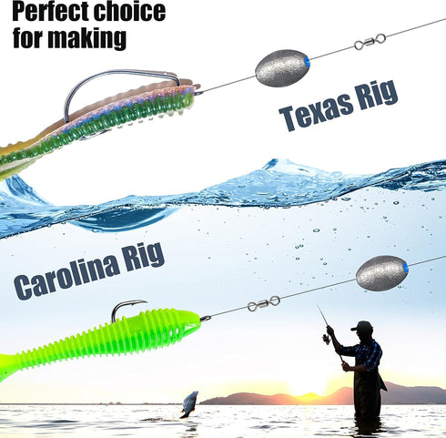 Egg Weights Egg Fishing Sinkers Lead Weights Catfish Weights Slide Sinkers for Fishing Line Assortment