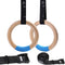 Wood Gymnastic Rings with Adjustable Straps, 15ft Olympic Rings for Pull Up Bar Workout, Heavy Duty 1543/992lbs