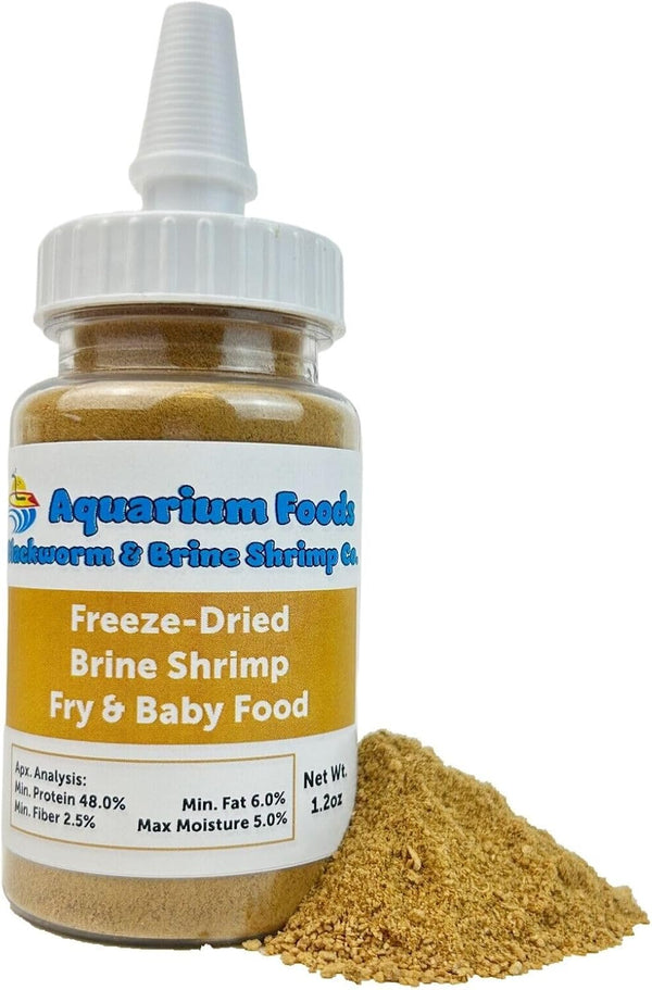 Aquatic Foods Inc. Brine Shrimp Powder-Small Bits Fry & Baby Food, for Freshwater Fish, Marines,