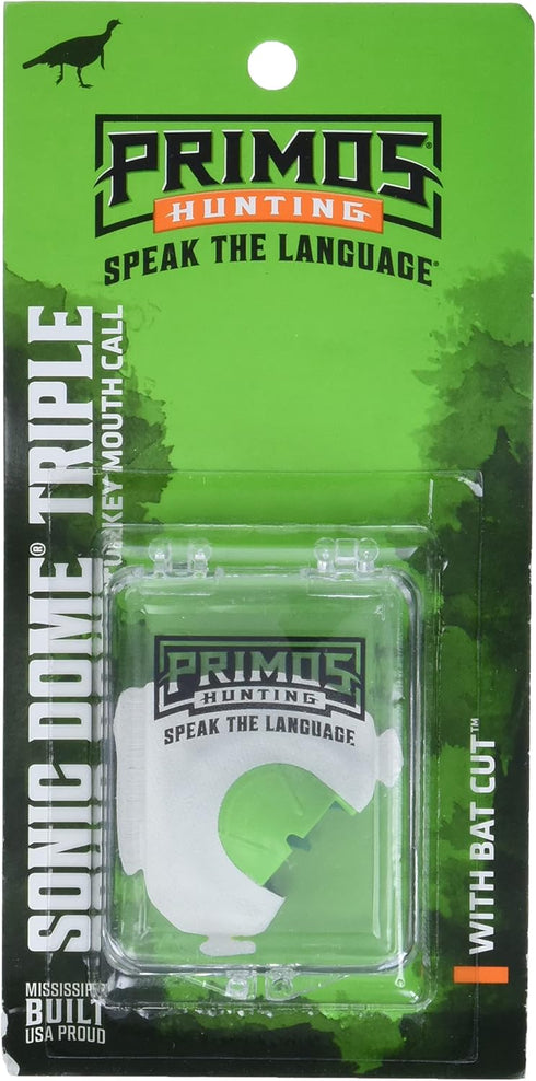 Primos Hunting PS1175 Turkey Mouth Call, Sonic Dome Triple with Bat Cut
