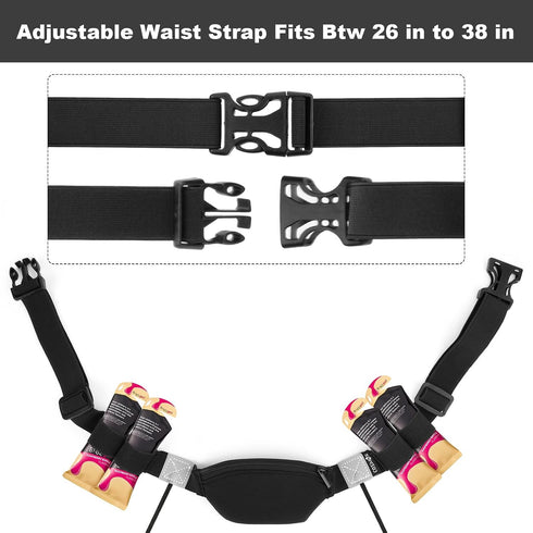 Cosmos 4 26-35 Race Number Belt Elastic Waist Number Belt Holding Race Number Bibs for Marathon Triathlon Running