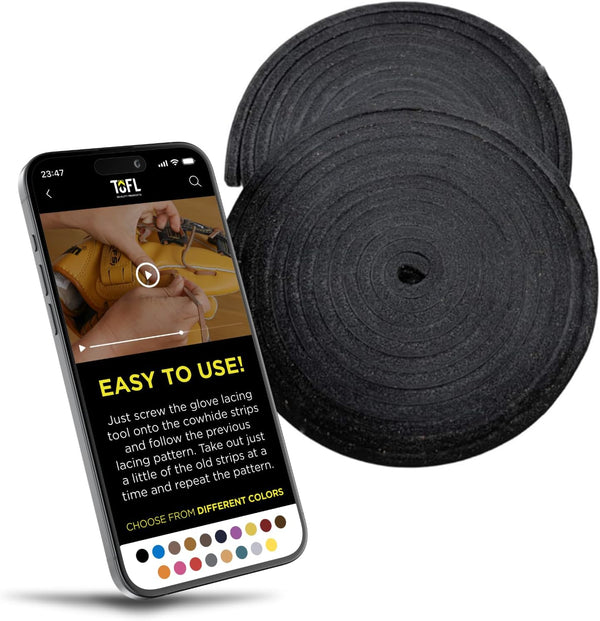 TOFL Softball and Baseball Glove Laces | Mitt Lace Repair for Catchers Glove | Leather Laces, No Lacing Needle