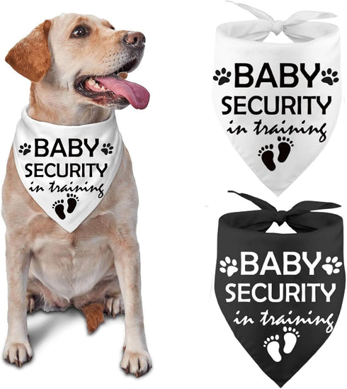 Lcekterur Pregnancy Announcement Dog Bandana Baby Security in Training Printed Bandanas Baby Announcement