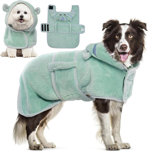 DENTRUN Dog Robes for After Bath - Super Absorbent & Fast Drying