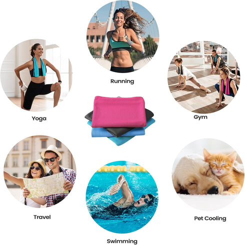 Clothirily (40"x12"), 6 Pack Cooling Towels Breathable Cooling Towels for Neck and Face, Men & Women Workout Towel