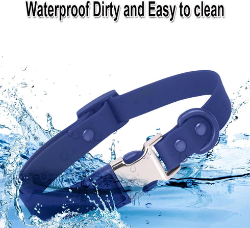 Waterproof Dog Collar, Soft Rubber with Safety Alloy Buckle, Adjustable Pet Collars for Small Medium Large Dogs