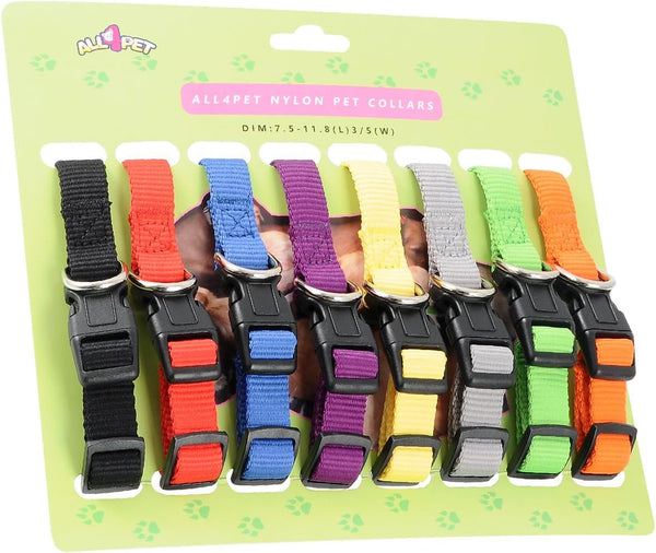 Soft Nylon Puppy ID Collars, Whelping Litter Collars (Deluxe), 8/Set