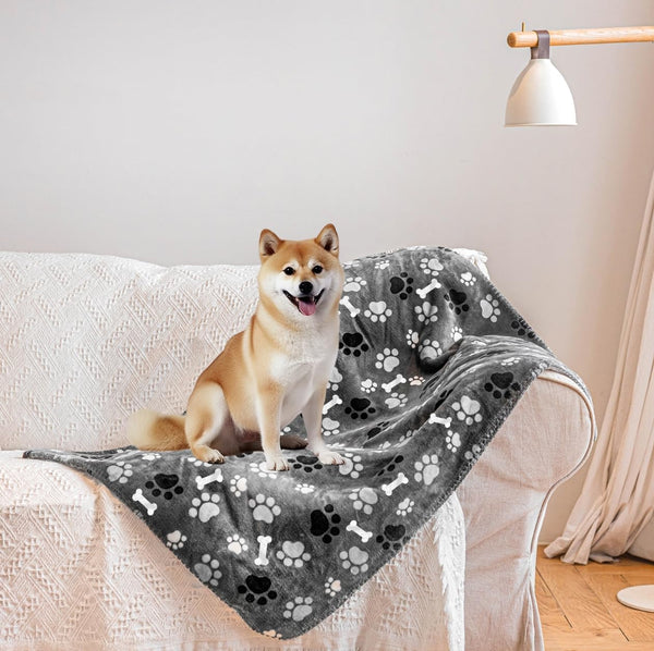 Waterproof Dog Blanket, Super Soft Warm Fluffy Facecloth Sofa Car Bed Protector, Urine Proof Washable Outdoor Pet