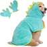 Pink Dino Microfiber Bath Robe for Dogs and Cats - Medium Size