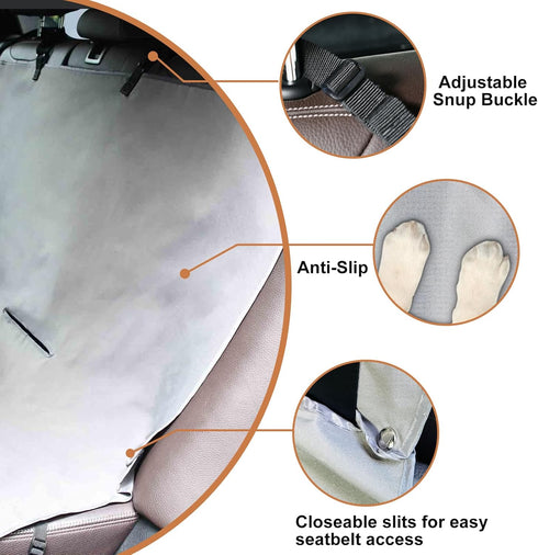 Dog Seat Cover, Waterproof Hammock, Scratchproof Travel Car Bed Back Seat Cover for Pets