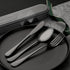 Portable 4pcs Utensils Set with Case, Stainless Steel Reusable Silverware for Lunch, Camping, School, Travel (Grey).