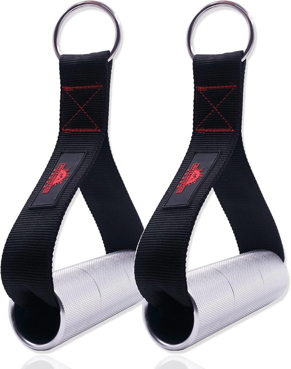 Heavy Duty Fat Gym Handle Grips - 2" Diameter Aluminum Alloy Exercise Handles for Cable Machine Pulley Attachments