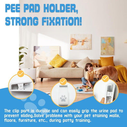 Dog Pee Pad Holder, Securely Holds Training Pads for Indoor Potty Training - Ideal for Leg-Lifting Puppies (White, 4