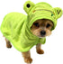 IOICYBF Dog Hooded Bathrobe Towel, Fast Drying Bath Towel Absorbent Warm Blanket Green L