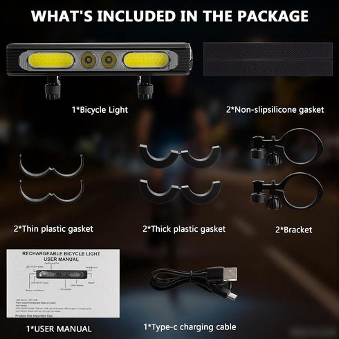 Heeykeey Riding,1500 Lights,IPX6 Bike Lights for Night Lumens High&Low Beam Front Light, OLED Display USB-C